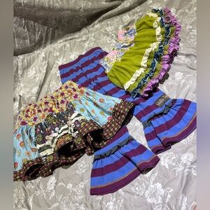 Matilda Jane bundle skirt striped pants 4 4T 3pcs